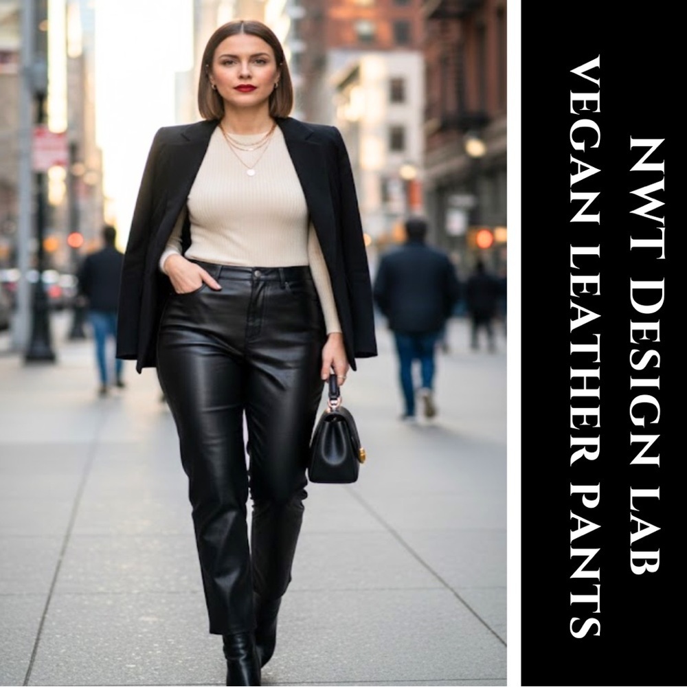 Design Lab Lord & Taylor Black Vegan Leather Pants